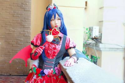 Love Live !园田海未cosplay，小恶魔要来偷走你的心哟-萌图百科