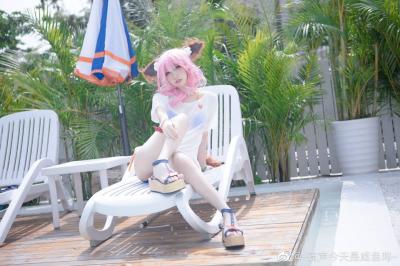 玉藻前cosplay 太阳女神也不能被晒，所以才会带伞哦？-萌图百科