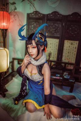 阴阳师清月之辉同人旗袍  阎魔cosplay-萌图百科