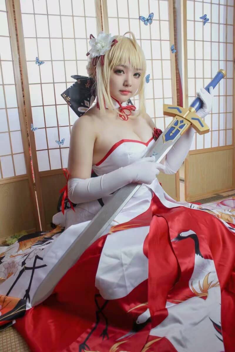 saber仙鹤礼服cosplay-萌图百科