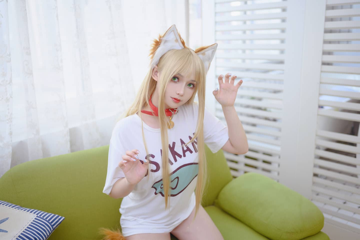 黄豆粉猫娘cosplay-萌图百科