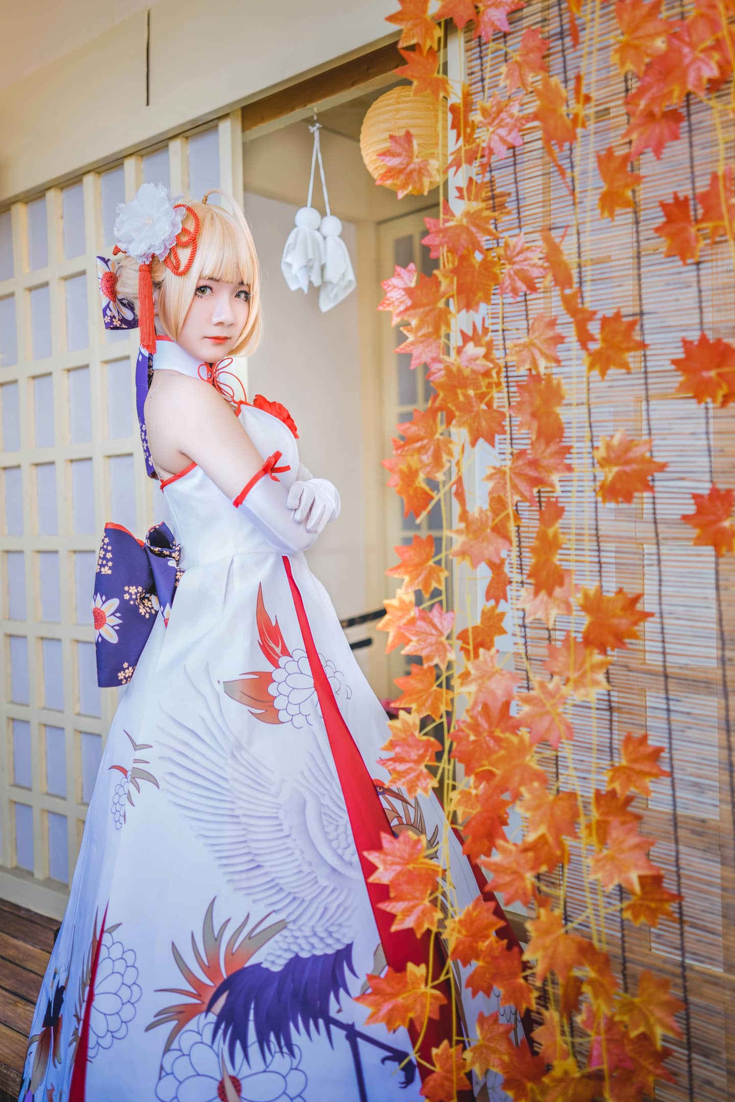 FGO Saber仙鹤礼服 cosplay-萌图百科