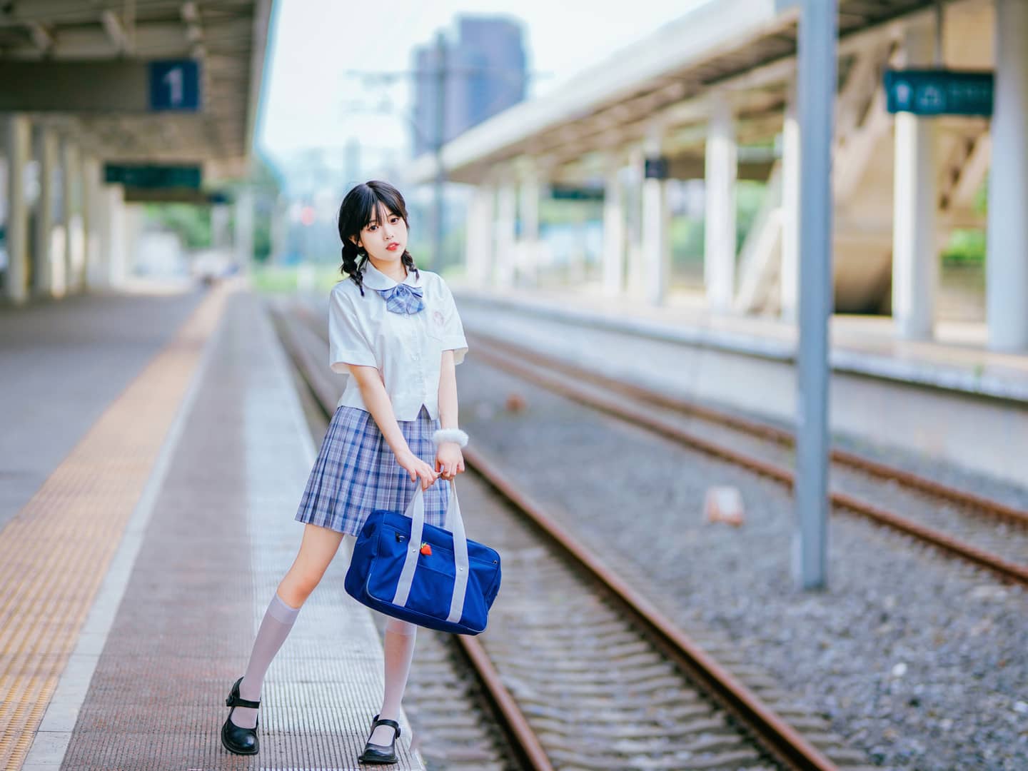 jk日常，双马尾女孩-萌图百科