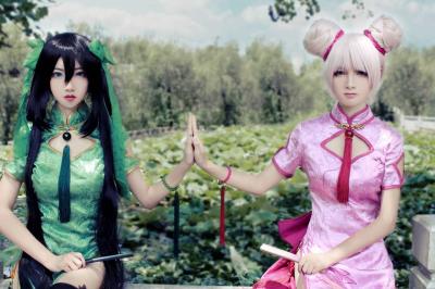 王者荣耀 小乔孙尚香同人旗袍cosplay-萌图百科