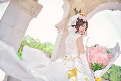 《王者荣耀》小乔纯白花嫁cosplay-萌图百科