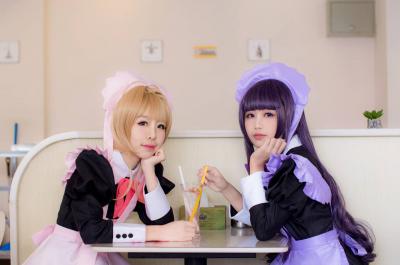 魔卡少女樱小樱*知世cosplay-萌图百科
