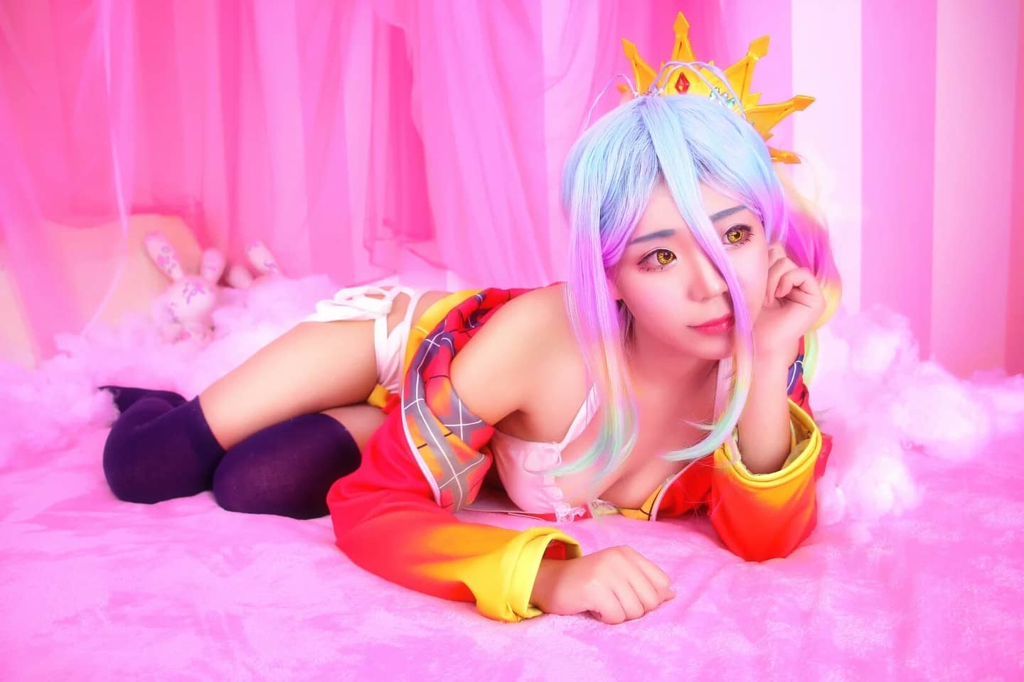 游戏人生白妹泳装cosplay-萌图百科