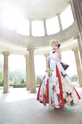 Saber仙鹤礼服cosplay-萌图百科
